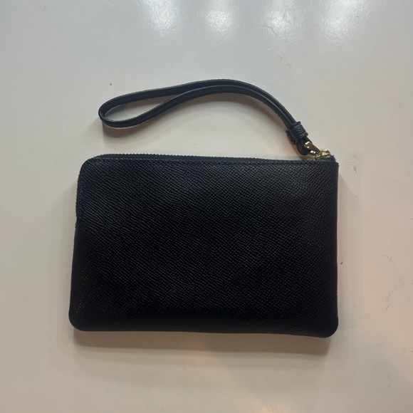 Coach Navy Blue Wristlet with Gold Accents - Picture 2 of 5